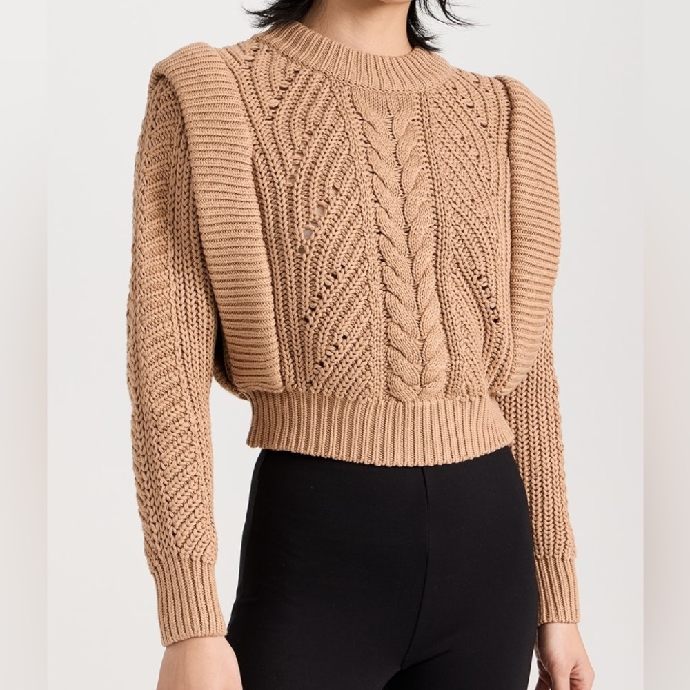 English Factory Chunky Knitted Sweater Tan Brown